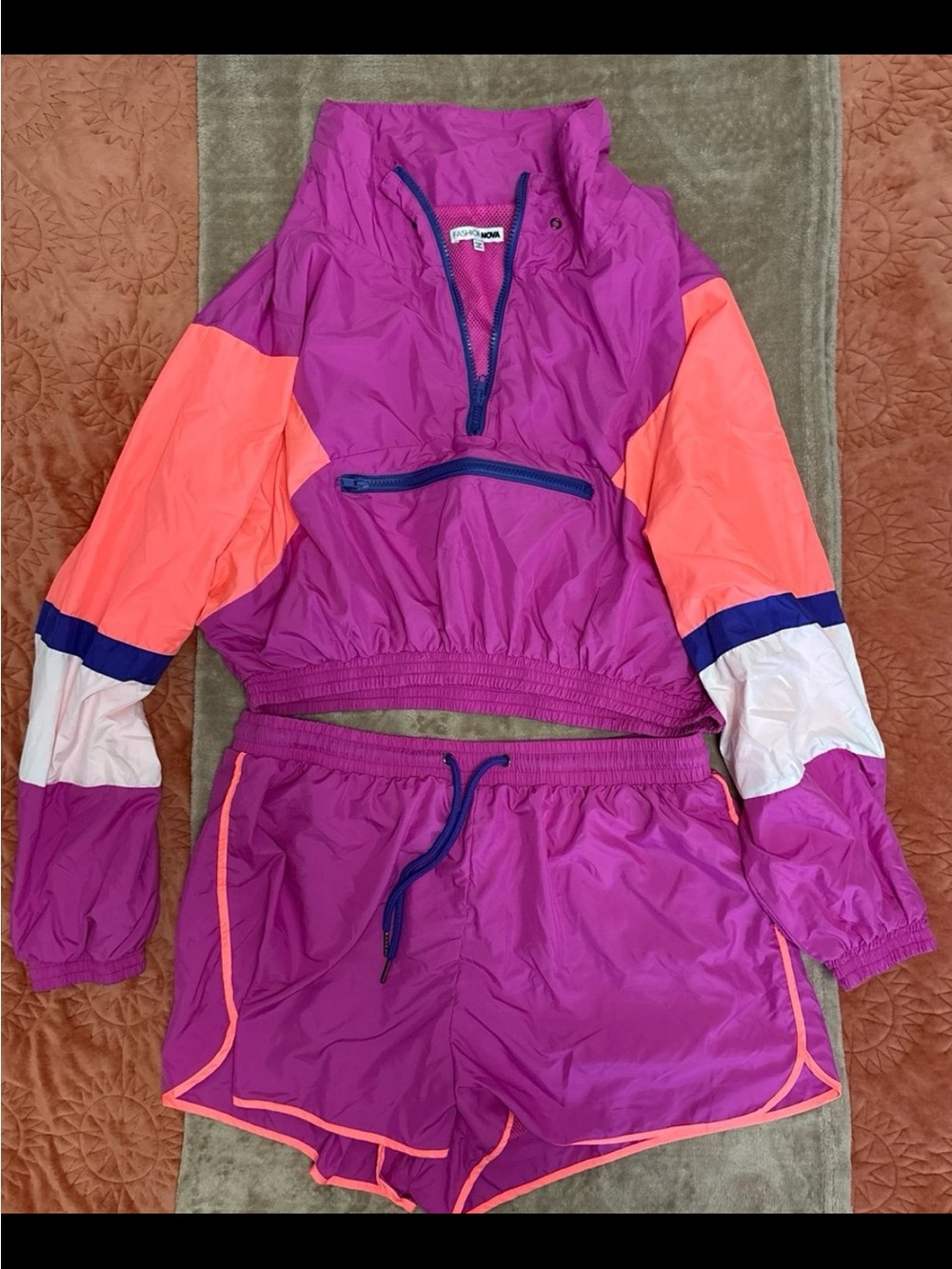 Women’s Pink Purple Colorblock Athletic Shorts - Unbranded